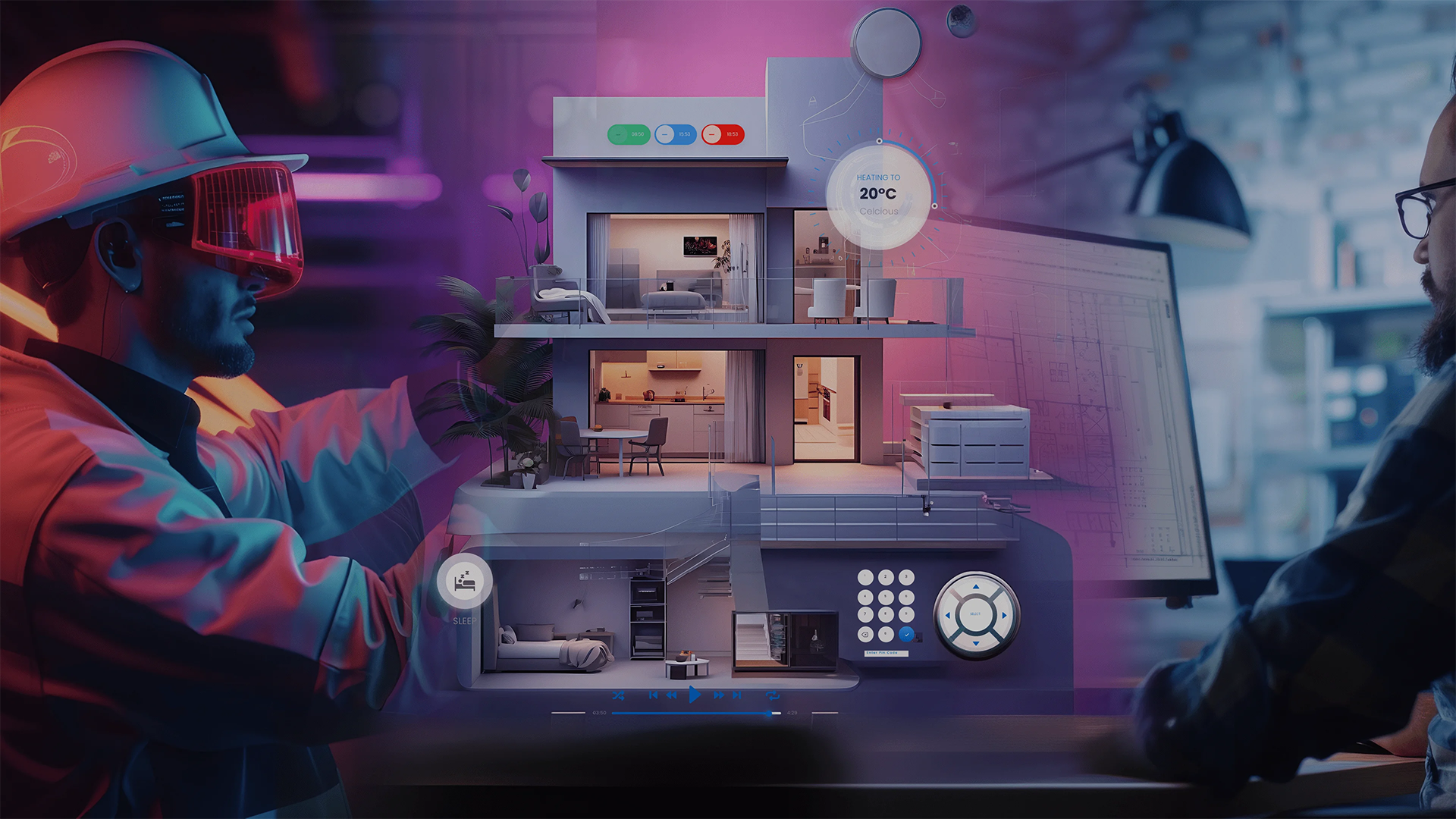 An engineer carries out work on a house