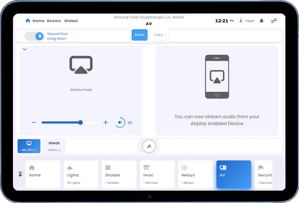 screenshot from audio interface