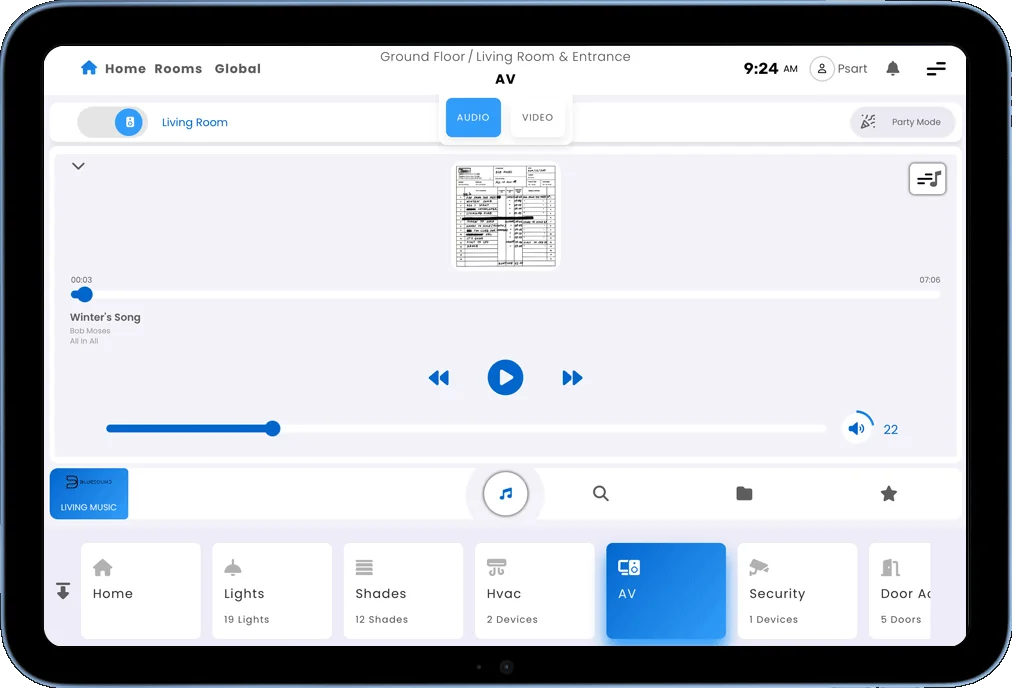 screenshot from audio interface