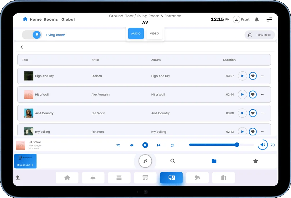 screenshot from audio interface