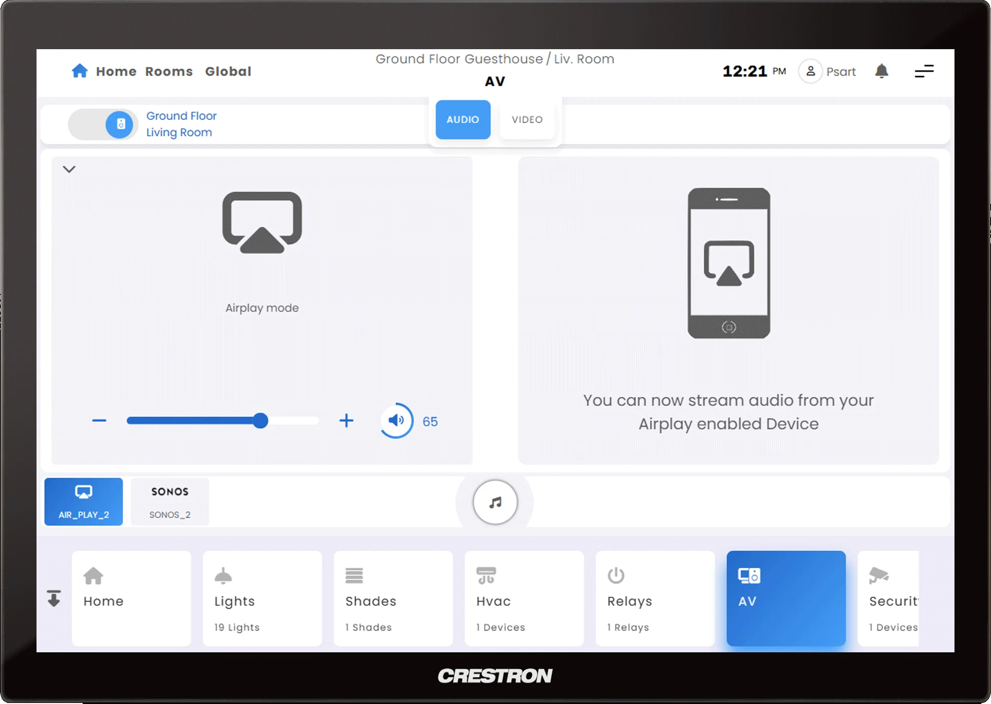 screenshot from audio interface