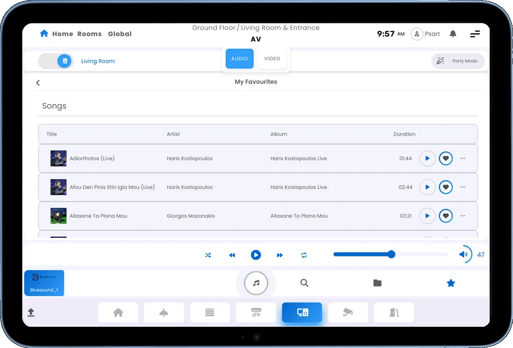 screenshot from audio interface