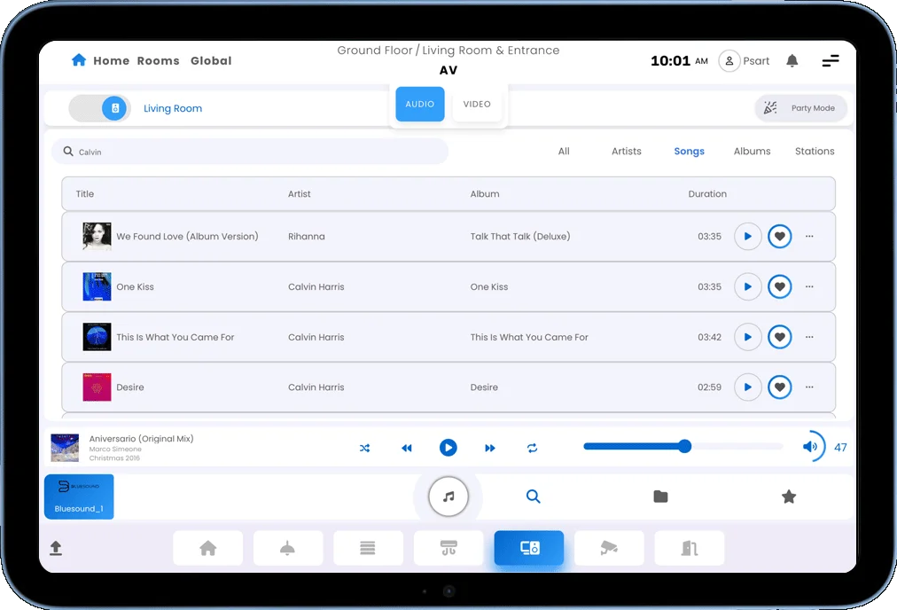 screenshot from audio interface