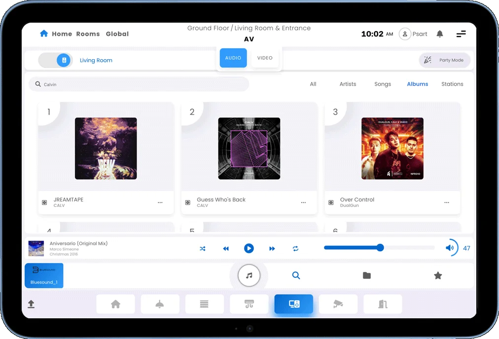 screenshot from audio interface
