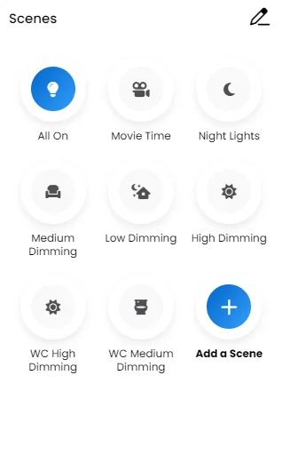 screenshot from lighting interface