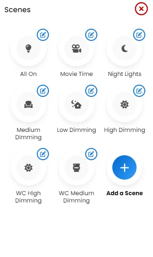 screenshot from lighting interface