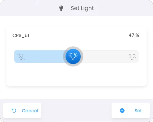 screenshot from lighting interface