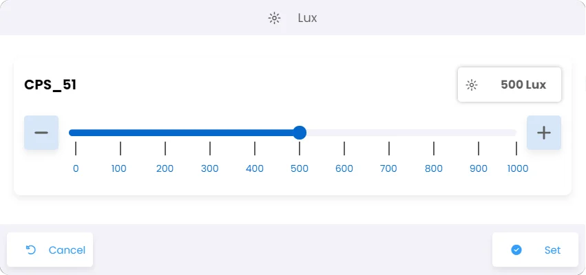 screenshot from lighting interface